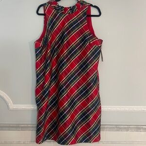 Crown & Ivy red plaid Christmas dress 16 NWT